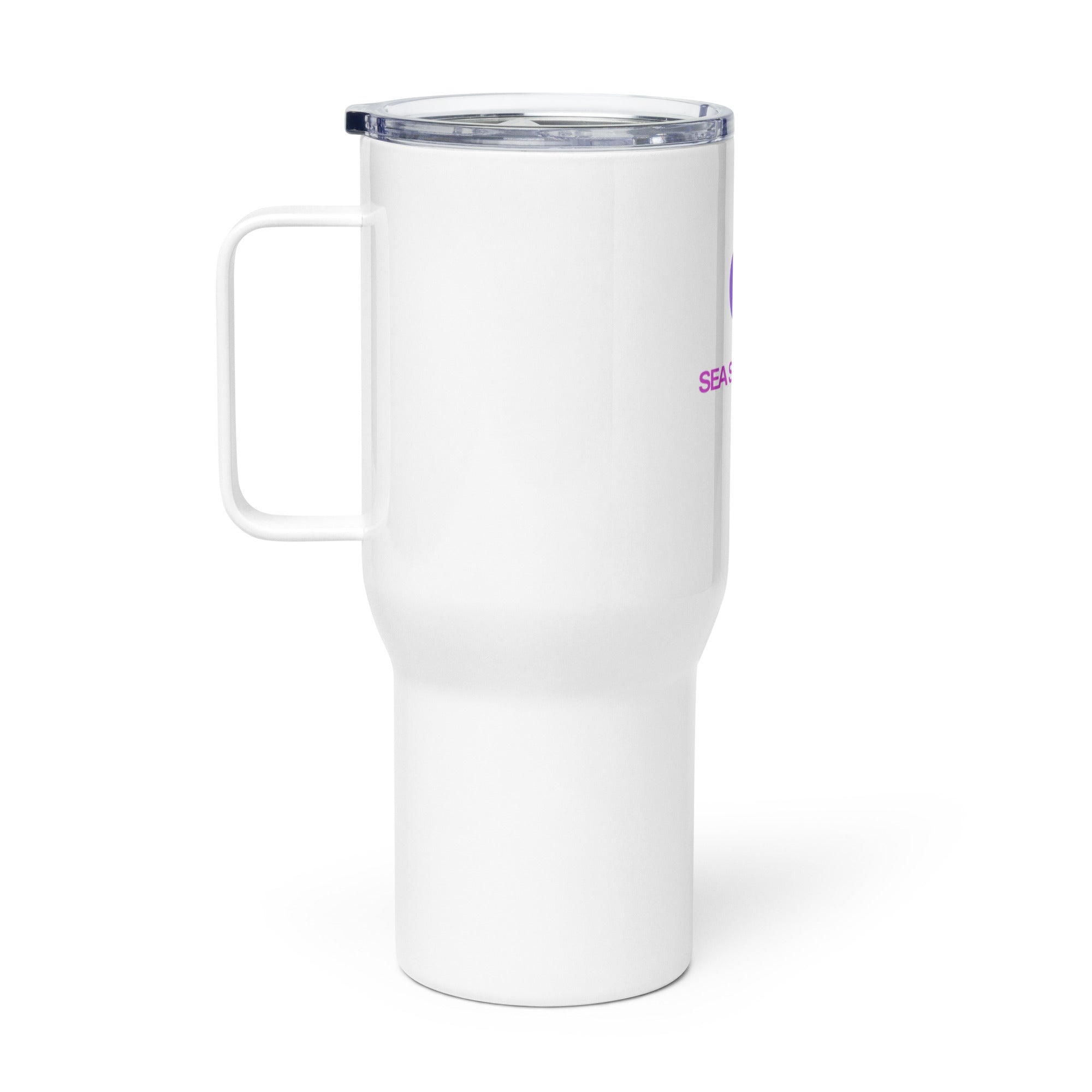 Travel mug with a handle